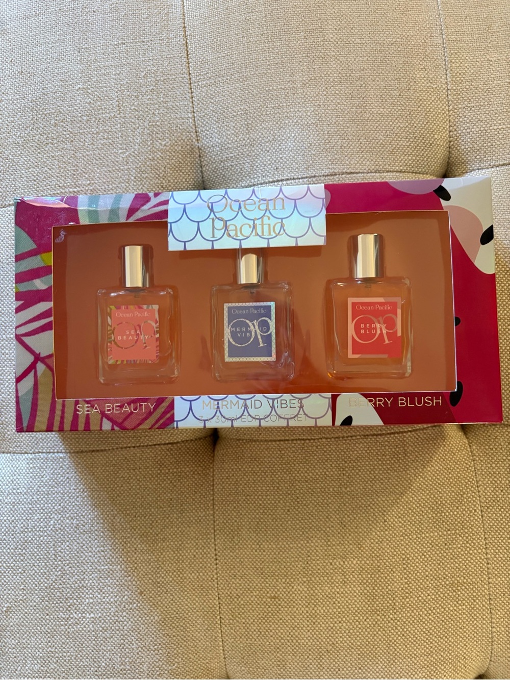 New Ocean Pacific 3 Piece Fragrance Set Berry Blush Sea Beauty Mermaid Tales